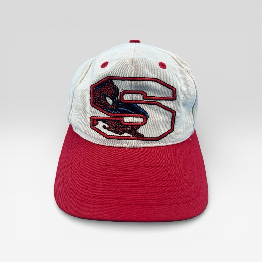 Marvel SpiderMan S 1994 Trucker Snapback Logo 7 hat Red White